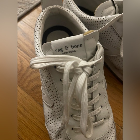 Rag & bone white perforated leather retro runner sneakers size 38 (8) - Picture 4 of 5